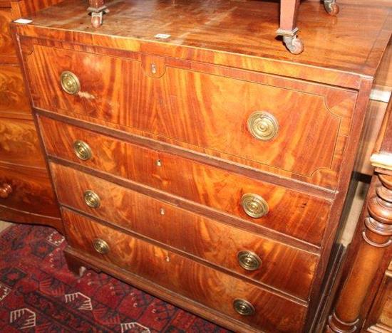 Georgian III mahogany secretaire cross  banded & inlaid